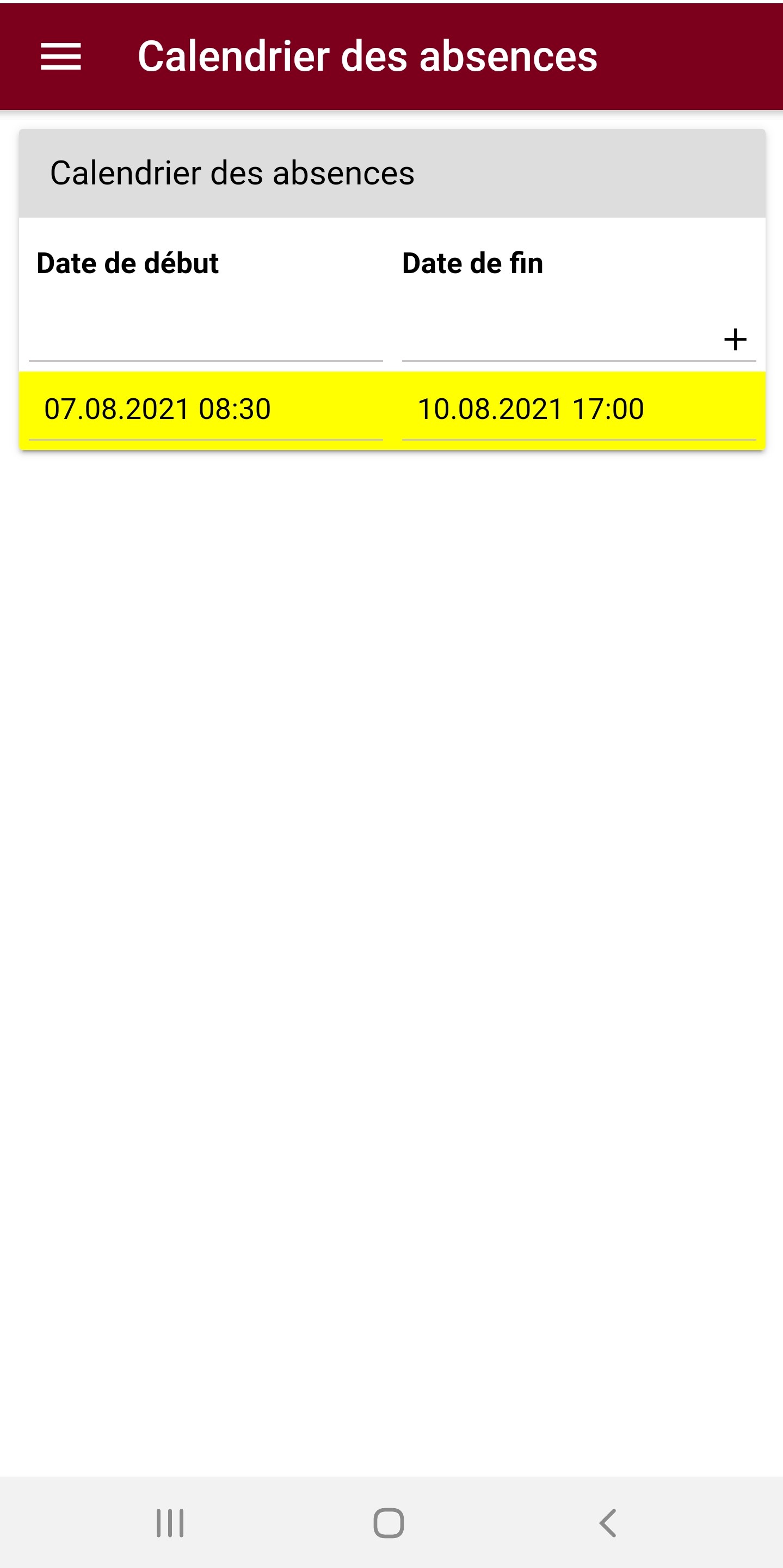 Mobile App Teil 5 - Calendrier d’absences