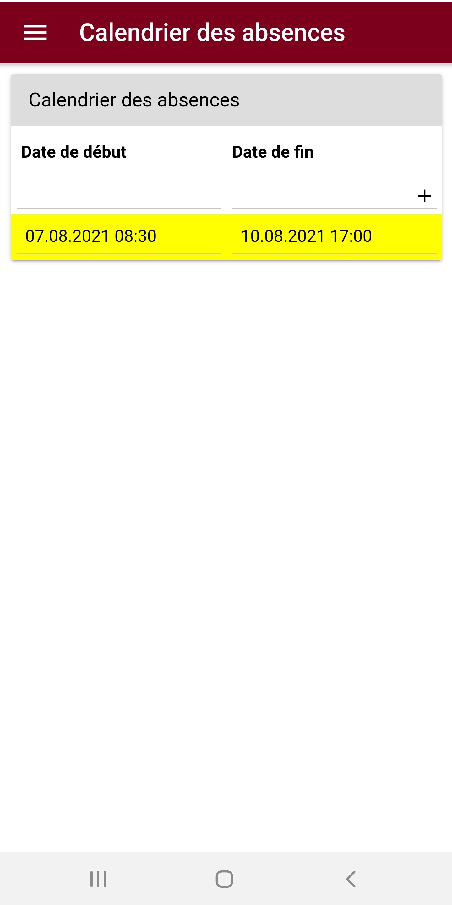 Mobile App Teil 5 - Calendrier d’absences