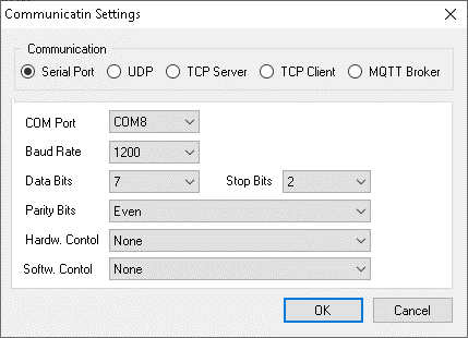 ESPA 4.4.4. RS232 COM Port Settings